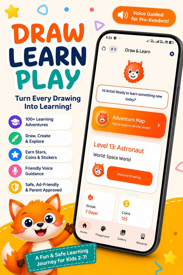 Home screen with greeting, Adventure Map banner and today's level
